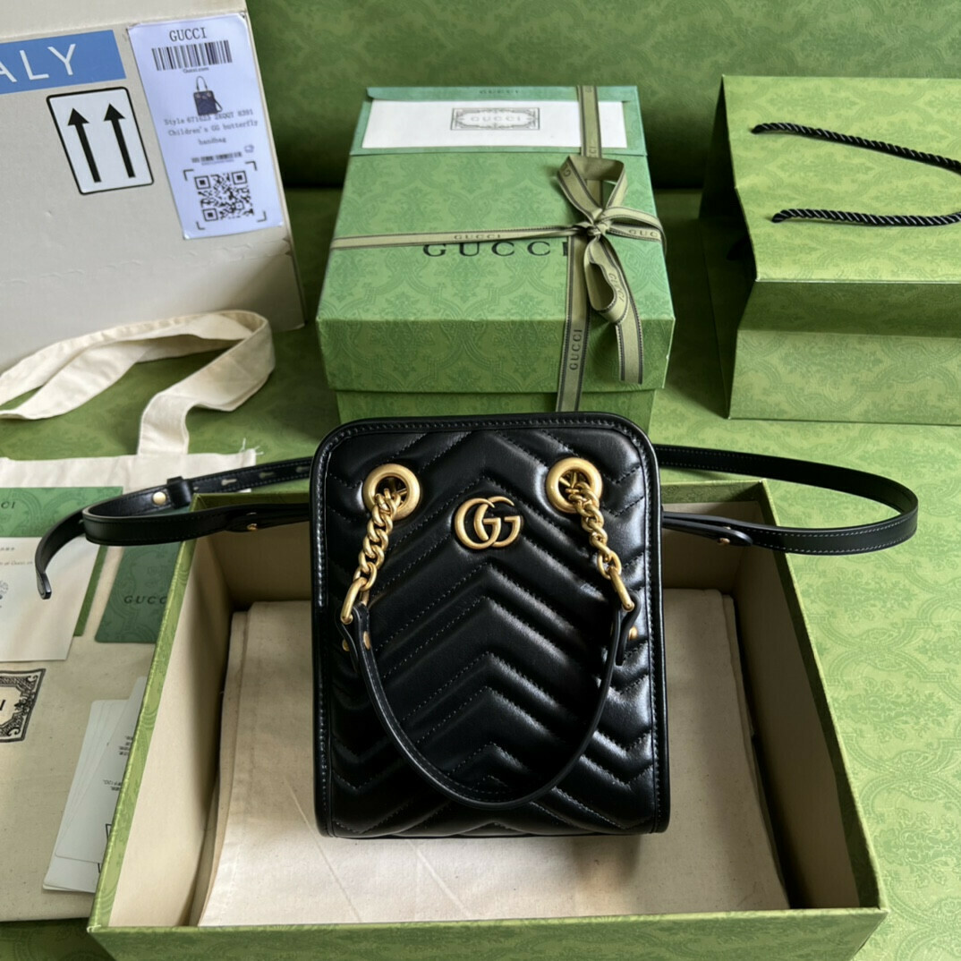 Gucci GG Marmont Black Matelasse Mini Bag 696123 - KelvinGift Store ...