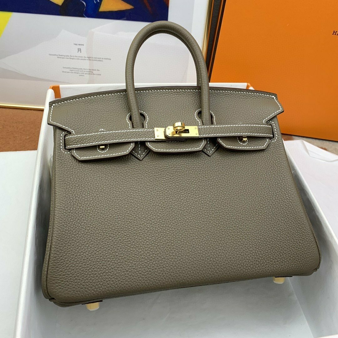 Hermes Birkin 25 Nata Swift Gold Hardware Brown - KelvinGift Store ...