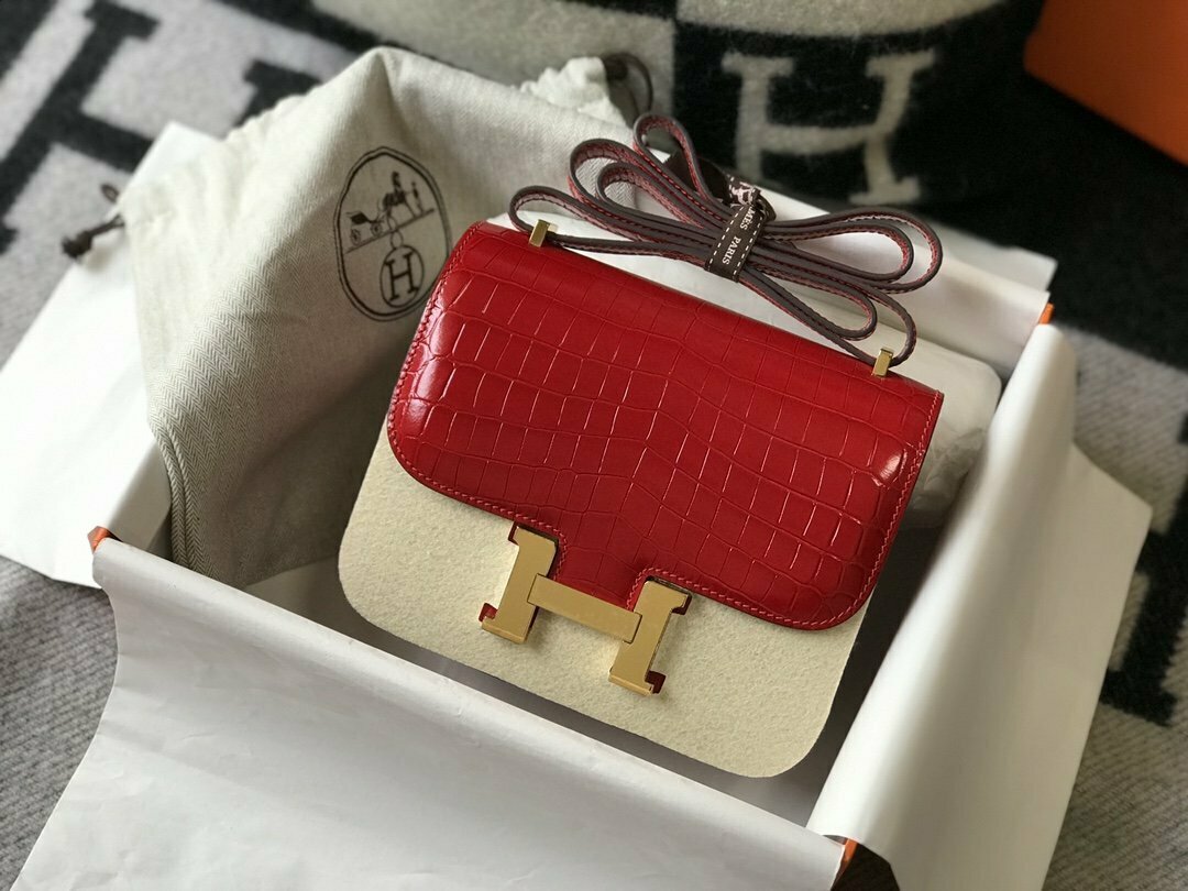 Hermes Mini Crossbody Bag 18cm Red KelvinGift Store Kelvingift