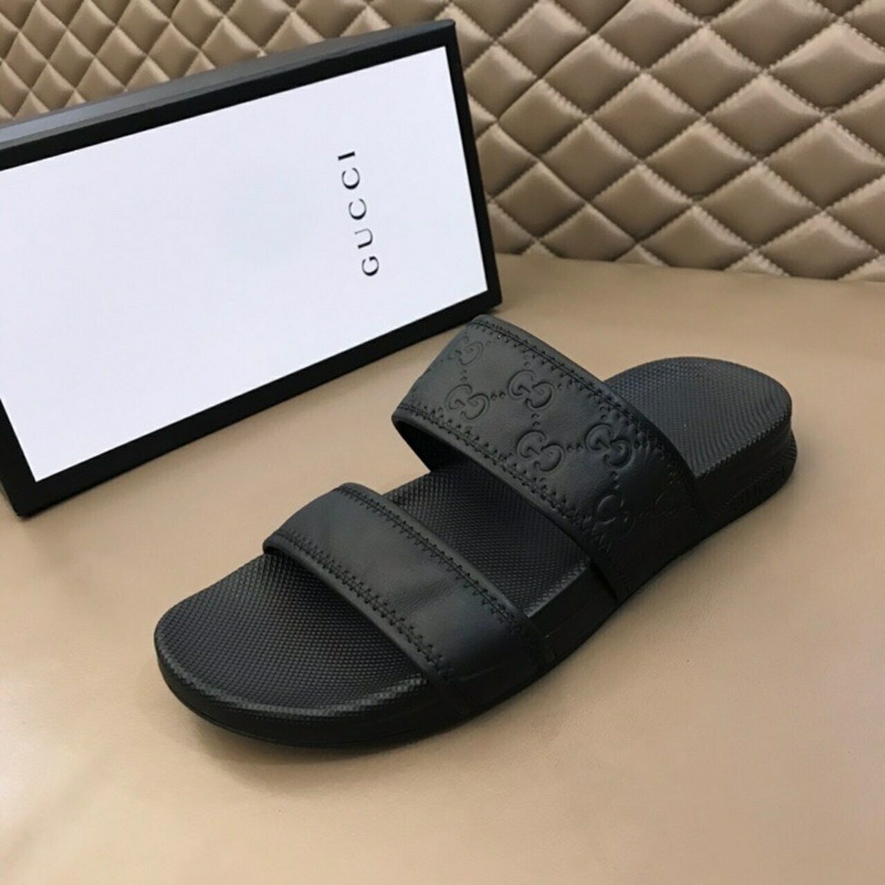 Gucci Guccissima Double Strap Sandals Calfskin Leather Spring/Summer ...