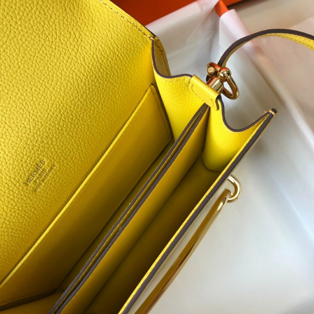 Hermes Crossbody Bag 19cm Yellow KelvinGift Store Kelvingift