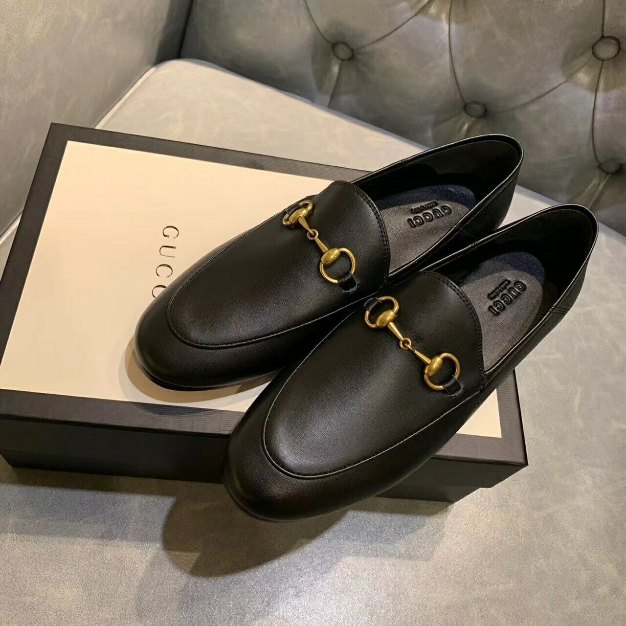 Gucci Jordaan Loafers Calfskin Leather Pre-Fall/Winter Collection Black ...