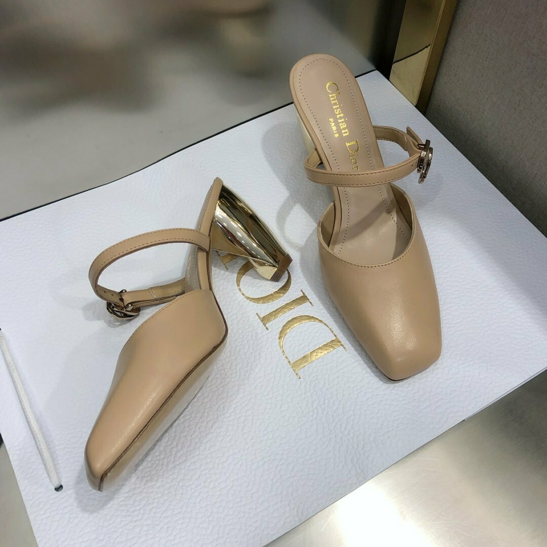 Christian Dior Rhodes Heeled Mule Nude For Women CD - KelvinGift Store ...