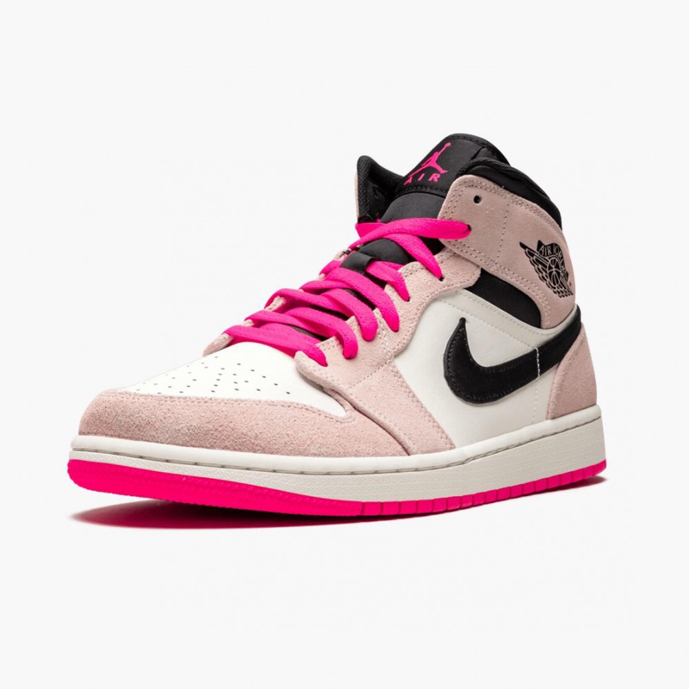 Nike Air Jordan 1 Mid Crimson Tint Crimson Tinthyper Pink-black ...