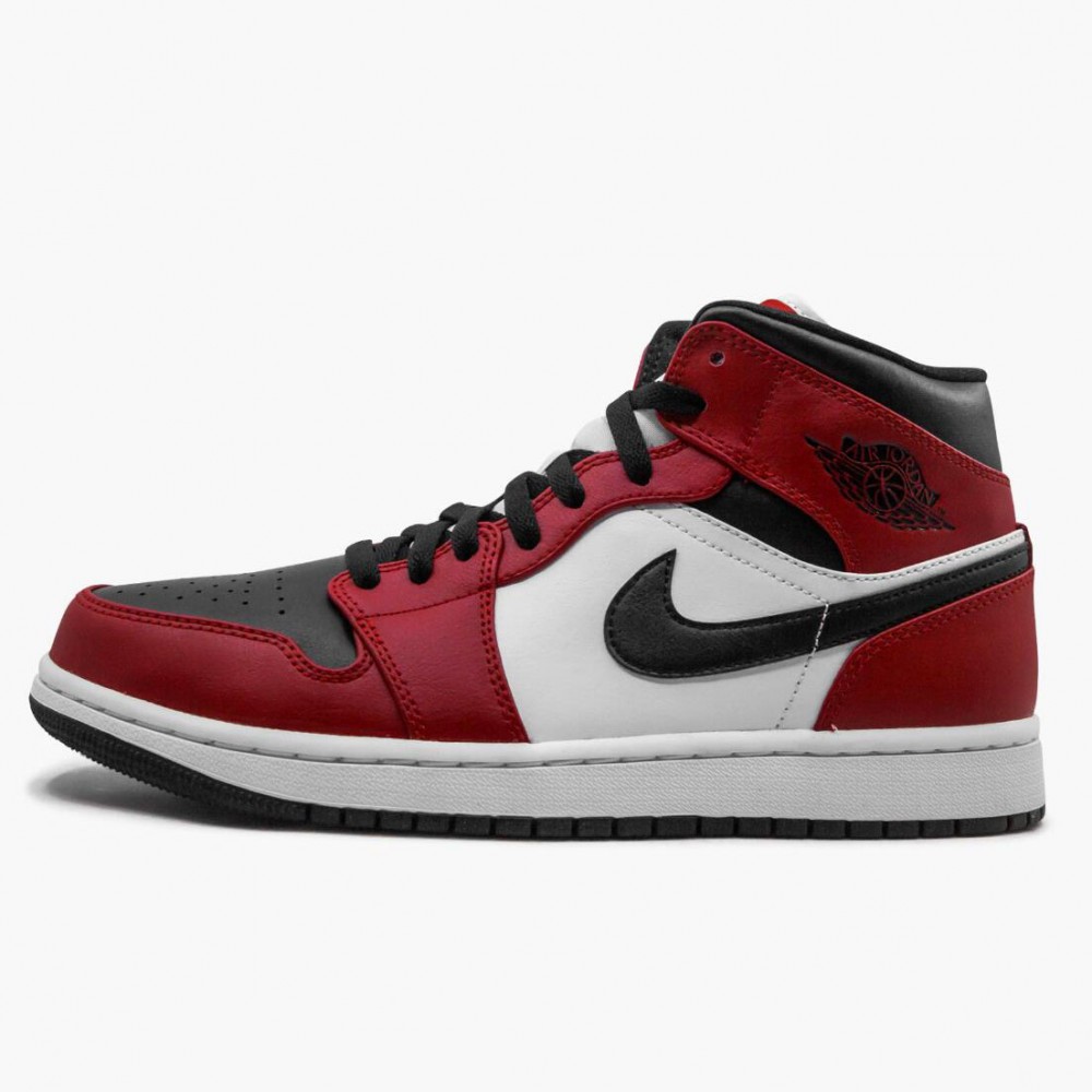 Nike Air Jordan 1 Mid Chicago Black Toe Blackgym Red White Basketball Shoes 554724 069 Af1 2395