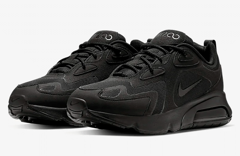 nike triple black air max 200 sneakers