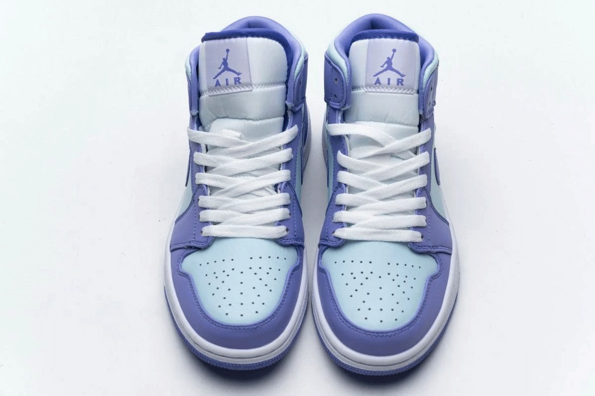 Air Jordan 1 Mid Purple Aqua Blue Shoes Kelvingift
