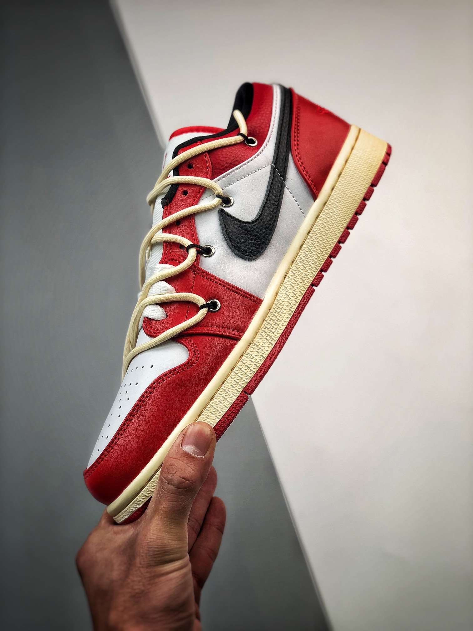 Custom Air Jordan 1 Low 'Chicago' Red White - Kelvingift