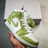 Air Jordan 1 Mid Green Python White/Vivid Green DV2959-113