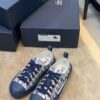 Christian Dior B23 Oblique Sneakers Calfskin Leather Low-Top Sneaker Spring/Summer Collection Navy Blue