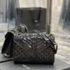 Saint Laurent Envelope Medium Bag Black In Mix Matelass Grain De Poudre  For Women 9.4in/24cm YSL