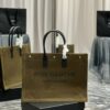 Saint Laurent Rive Gauche Tote Bag In Dark Kaki For Women 18.9in/48cm YSL 587273CWTFE2451